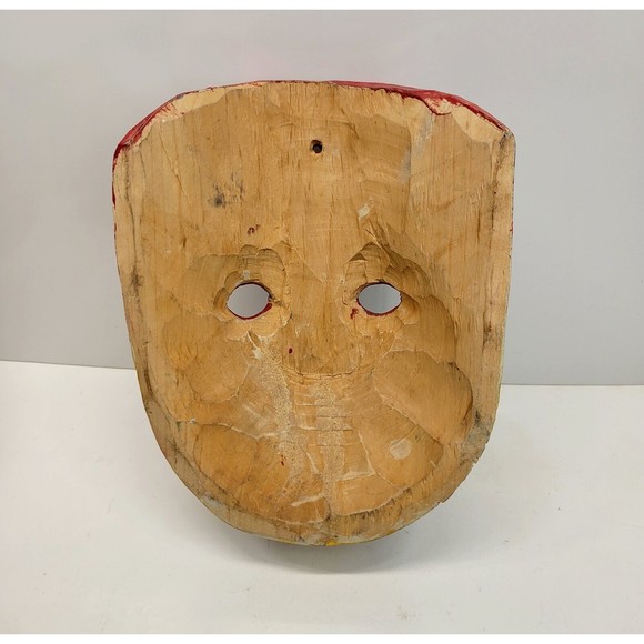 Handmade Carved Wood Cat Mask Jaguar Leopard Guatemala Mexico Folk Art Vintage - Picture 7 of 16